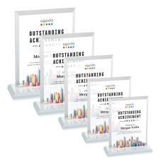 Denison Full Color White Rectangle Crystal Award - Corporate Awards