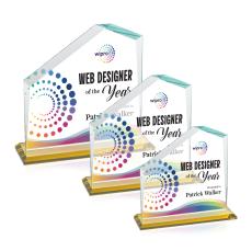 Fairmont Full Color Amber Peak Crystal Award - Corporate Awards