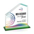 Fairmont Full Color Green Peak Crystal Award