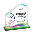 Fairmont Full Color Green Peak Crystal Award