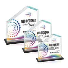 Fairmont Full Color Black Peak Crystal Award - Full Color Awards