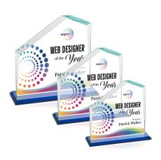 Fairmont Full Color Blue Peak Crystal Award - Corporate Awards
