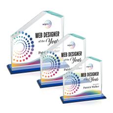 Fairmont Full Color Blue Peak Crystal Award - Full Color Awards