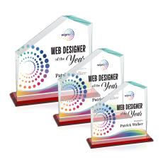 Fairmont Full Color Red Peak Crystal Award - Sales Awards