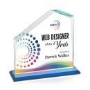 Fairmont Full Color Sky Blue Peak Crystal Award