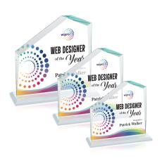 Fairmont Full Color White Peak Crystal Award - Sales Awards