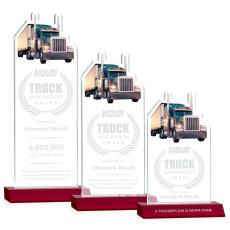 Longhaul Red Abstract / Misc Crystal Award - Red Crystal Awards