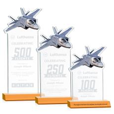 Top Gun Amber Abstract / Misc Crystal Award - Colored Crystal