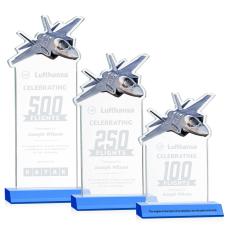 Top Gun Sky Blue Abstract / Misc Crystal Award - Corporate Awards