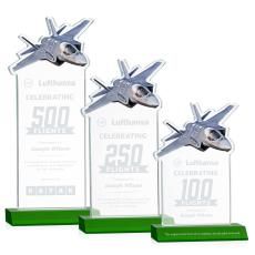 Top Gun Green Abstract / Misc Crystal Award - Crystal Awards