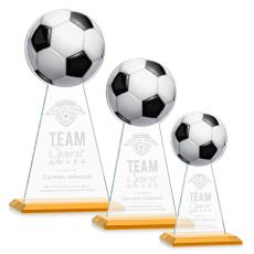 Edenwood Soccer Amber Obelisk Crystal Award - Sales Awards