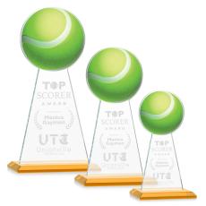 Edenwood Tennis Amber Obelisk Crystal Award - Colored Glass Awards