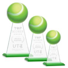 Edenwood Tennis Green Obelisk Crystal Award - Colored Glass Awards