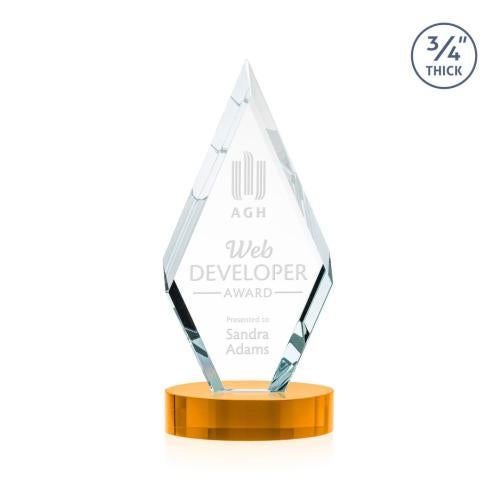 Corporate Awards - Crystal Awards - Richmond Amber on Alberton Base Crystal Award