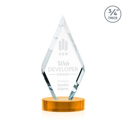 Corporate Awards - Crystal Awards - Richmond Amber on Alberton Base Crystal Award
