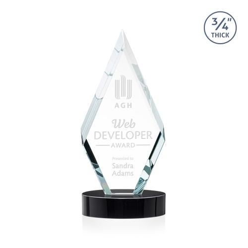 Corporate Awards - Crystal Awards - Richmond Black on Alberton Base Crystal Award