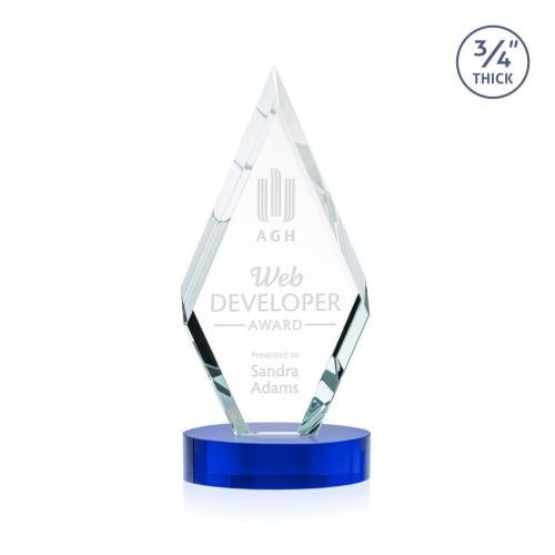 Corporate Awards - Crystal Awards - Richmond Blue on Alberton Base Crystal Award