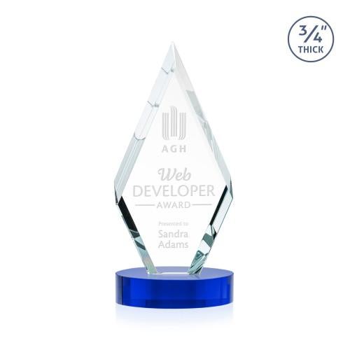 Corporate Awards - Crystal Awards - Richmond Blue on Alberton Base Crystal Award