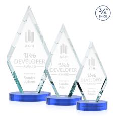 Richmond Sky Blue on Alberton Base Crystal Award - Crystal Awards