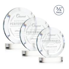 Gibralter Clear on Alberton Base Circle Crystal Award - Newest Additions
