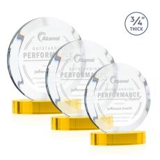 Gibralter Gold on Alberton Base Circle Crystal Award - Corporate Awards