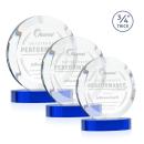 Gibralter Blue on Alberton Base Circle Crystal Award