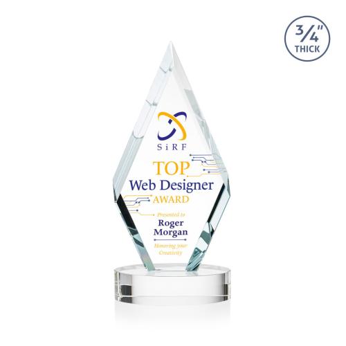 Corporate Awards - Crystal Awards - Richmond Full Color Clear on Alberton Base Crystal Award