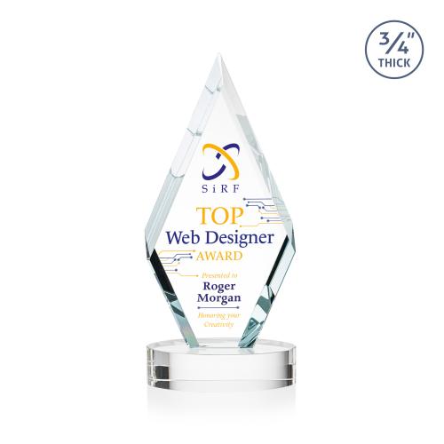 Corporate Awards - Crystal Awards - Richmond Full Color Clear on Alberton Base Crystal Award
