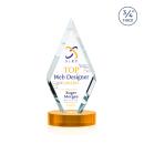 Richmond Full Color Amber on Alberton Base Crystal Award