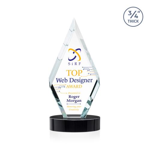 Corporate Awards - Crystal Awards - Richmond Full Color Black on Alberton Base Crystal Award