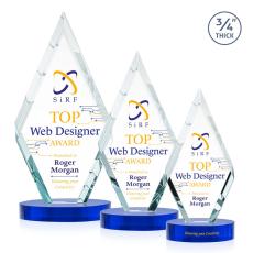 Richmond Full Color Blue on Alberton Base Crystal Award - Glass Awards