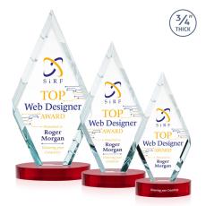 Richmond Full Color Red on Alberton Base Crystal Award - Full Color Awards