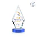 Richmond Full Color Sky Blue on Alberton Base Crystal Award