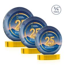 Gibralter Vividprint Gold on Alberton Base Circle Crystal Award - Newest Additions
