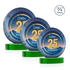Gibralter Vividprint Green on Alberton Base Circle Crystal Award - Newest Additions