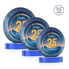 Gibralter Vividprint Sky Blue on Alberton Base Circle Crystal Award - Newest Additions