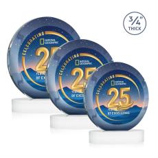 Gibralter Vividprint White on Alberton Base Circle Crystal Award - Newest Additions