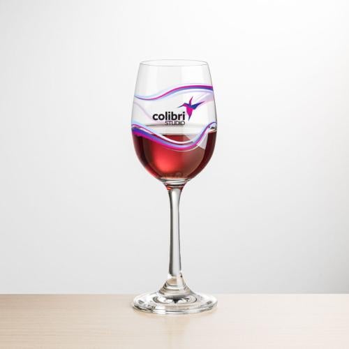 Corporate Recognition Gifts - Etched Barware - Wine Glasses - Burlington Wine - Full Color