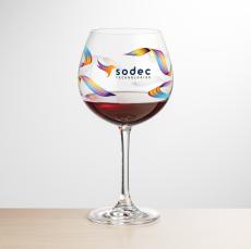 Burlington Burgundy Wine - Full Color - Etched Barware
