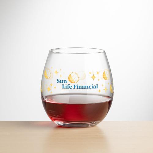 Corporate Recognition Gifts - Etched Barware - Wine Glasses - Redmond Stemless Wine - Full Color