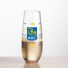 Boston Stemless Flute - Full Color - Etched Barware