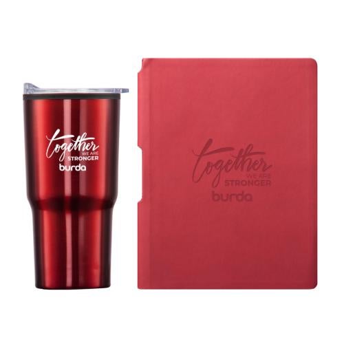 Corporate Recognition Gifts - Executive Gifts - Eccolo® Groove Journal/Bexley Tumbler Gift Set