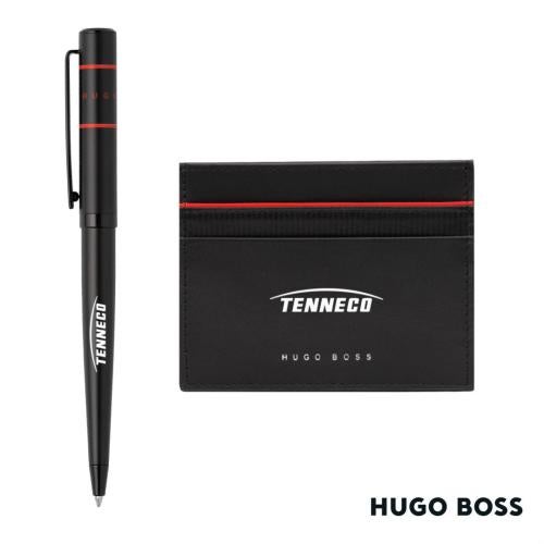Corporate Recognition Gifts - Executive Gifts - Hugo Boss® Gear Card Holder/Ribbon Matrix Ballpoint Pen