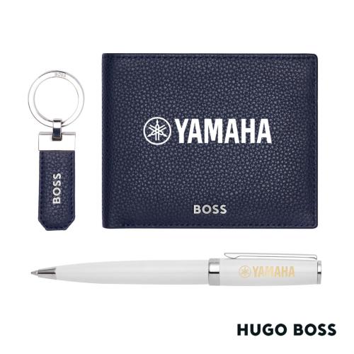 Hugo Boss Ballpoint Pen, Key Ring Wallet Set HBP9114-BK
