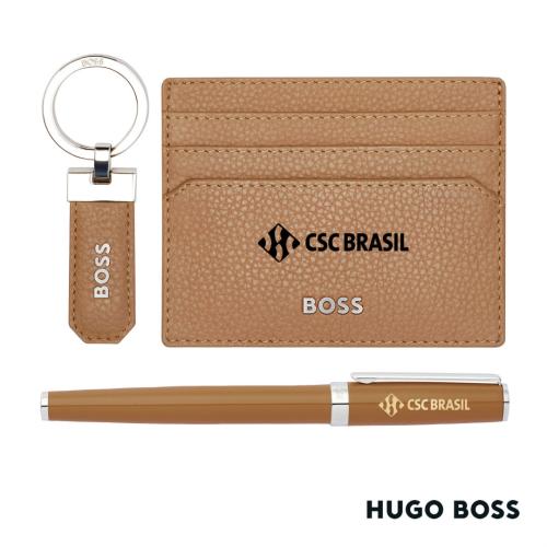 Corporate Recognition Gifts - Executive Gifts - Hugo Boss® Fountain Pen, Key Ring & Card Holder Set