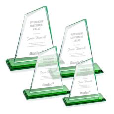 Summit Green Crystal Award - Colored Glass Awards