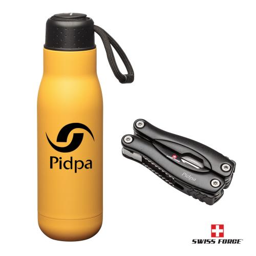 Corporate Recognition Gifts - Executive Gifts - Swiss Force&reg; Bonam Bottle & Multi-Tool Gift Set