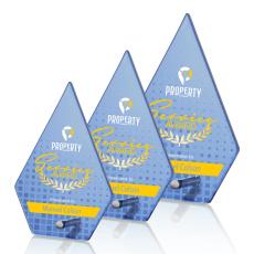 Atchison Blue Diamond Full Color Silver Glass Award - Glass Awards
