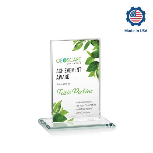 Corporate Awards - Crystal Awards - Heathrow Full Color Rectangle Crystal Award