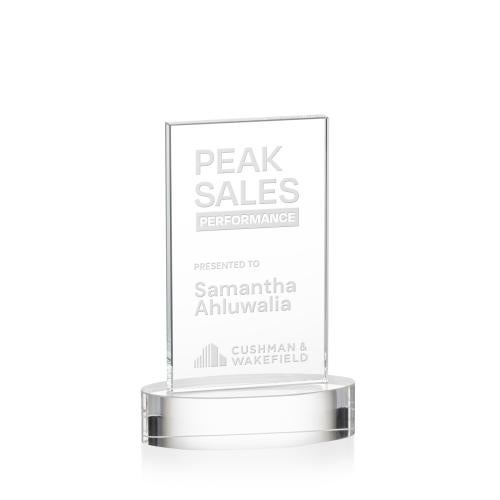 Corporate Awards - Crystal Awards - Heathrow Clear on Alberton Base Rectangle Crystal Award